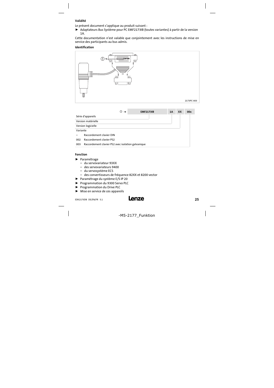 Validité | Lenze EMF2173IB V003 User Manual | Page 25 / 34
