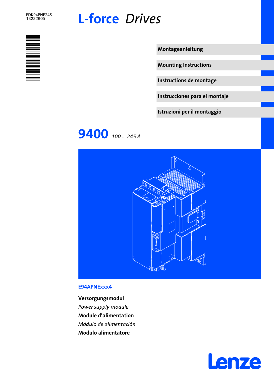 Lenze E94APNExxx4 User Manual | 144 pages