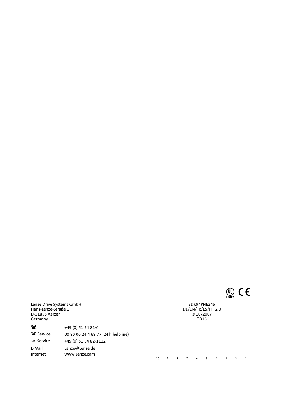 Lenze E94APNExxx4 User Manual | Page 144 / 144