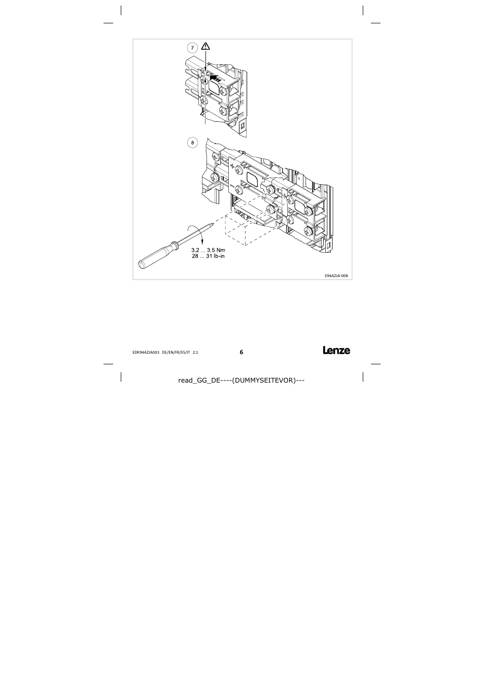 Lenze E94AZJA003 User Manual | Page 6 / 8