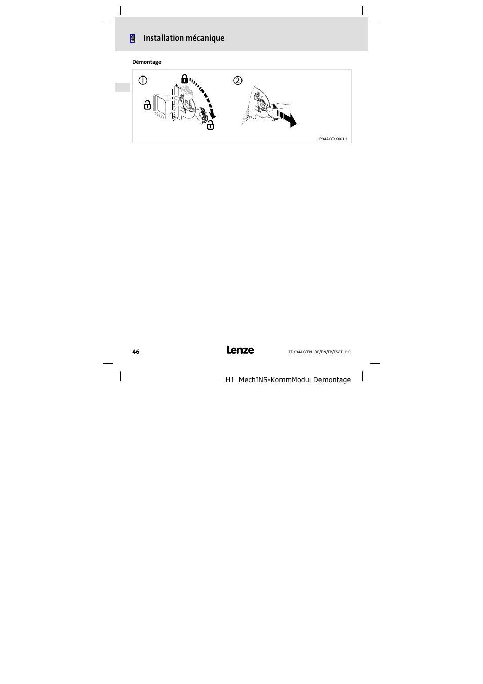 Lenze E94AYCEN User Manual | Page 46 / 84
