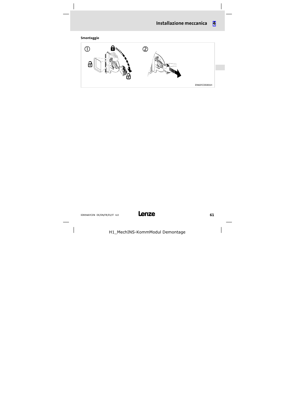 Lenze E94AYCEN User Manual | Page 61 / 84