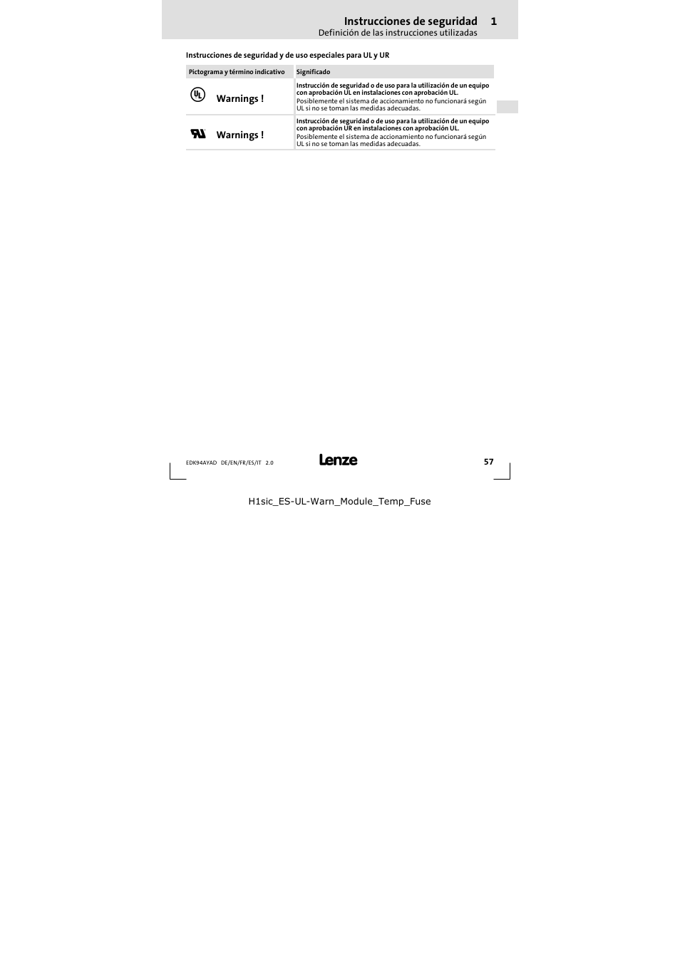 Lenze E94AYAD - SM300 User Manual | Page 57 / 84