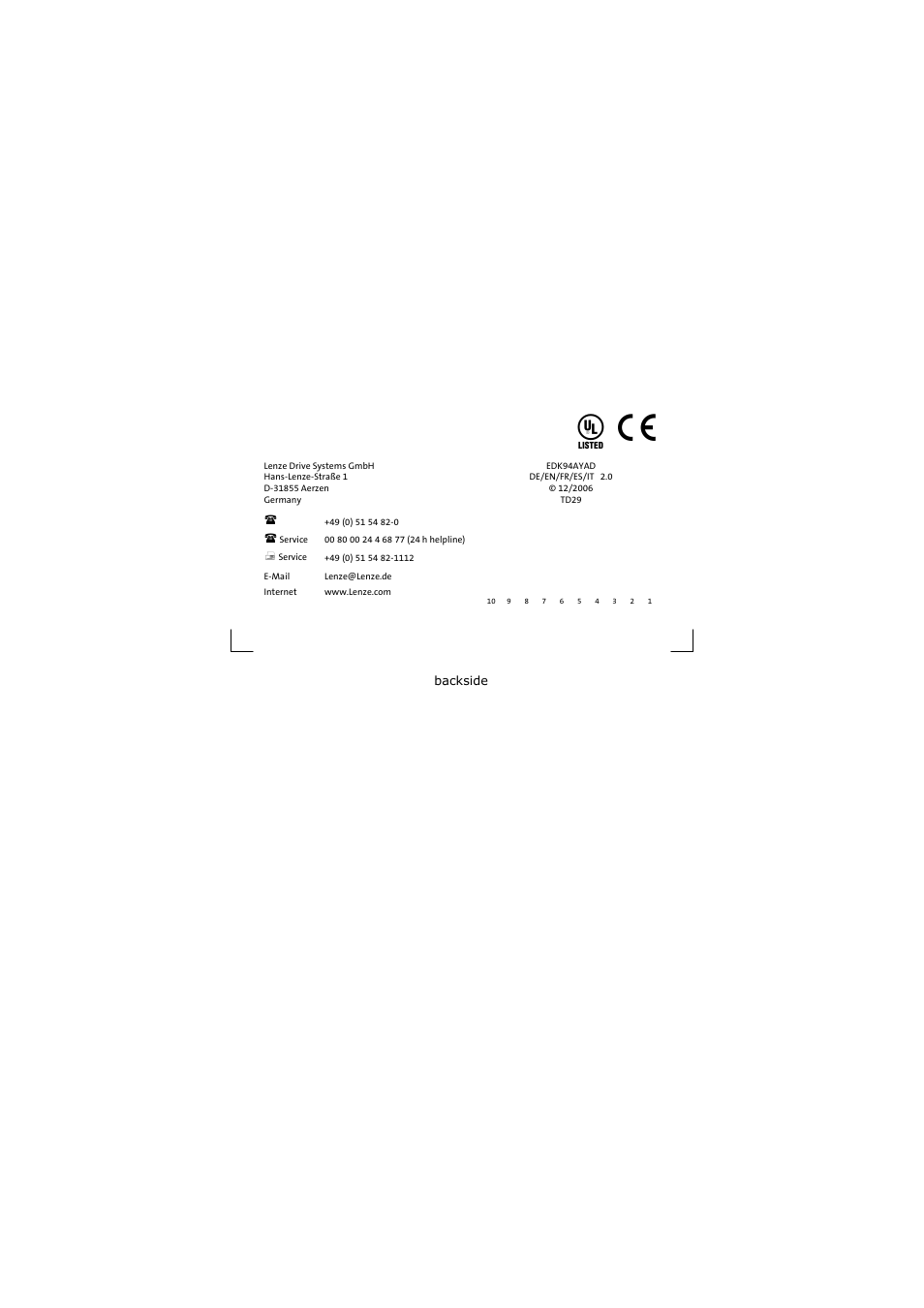 Lenze E94AYAD - SM300 User Manual | Page 84 / 84
