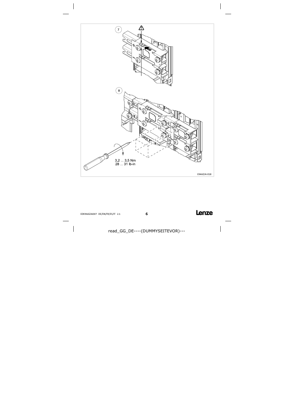 Lenze E94AZJA007 User Manual | Page 6 / 8