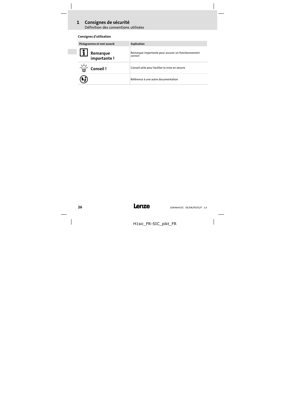 Lenze E94AYCEC User Manual | Page 26 / 46