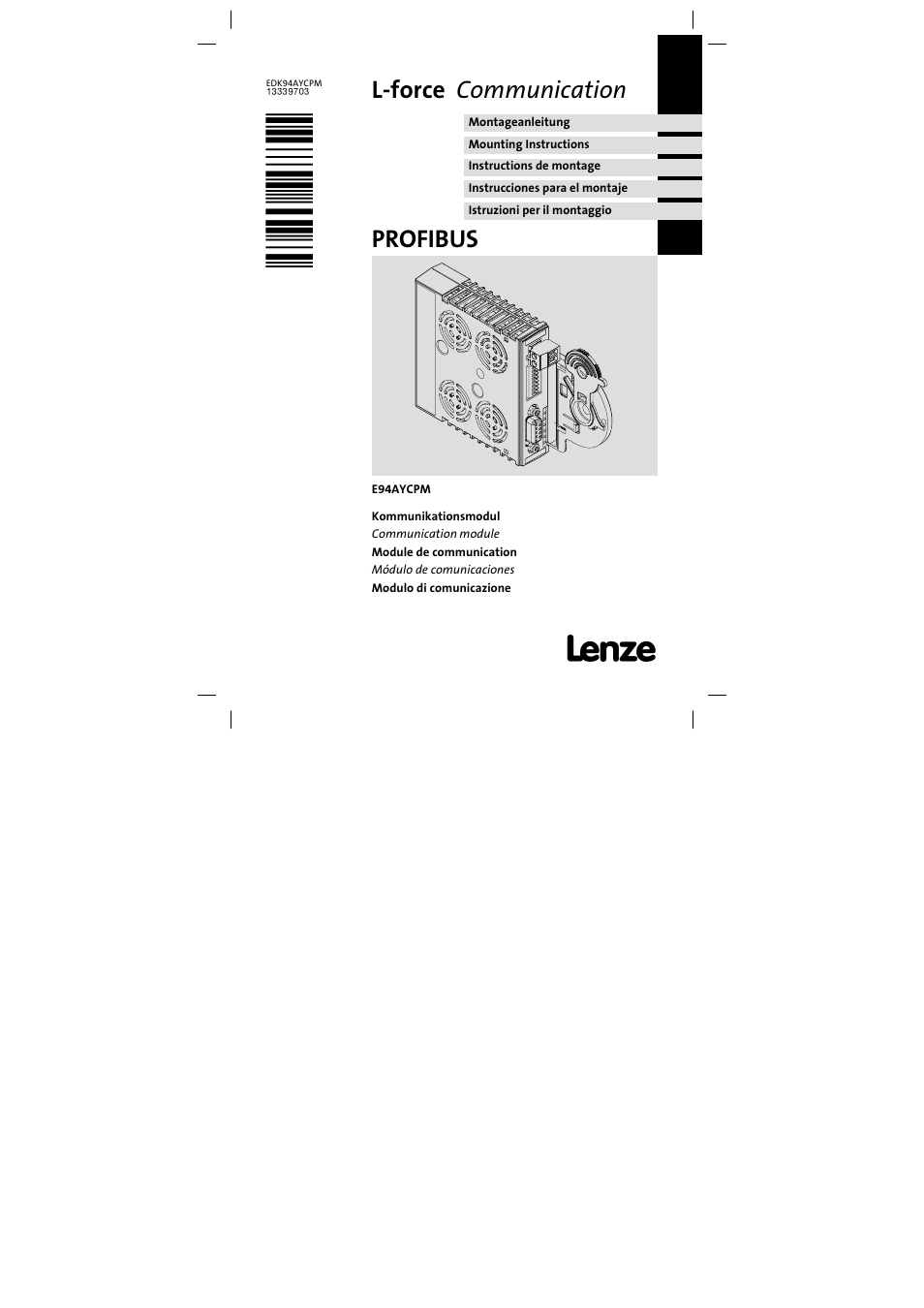 Lenze E94AYCPM User Manual | 114 pages