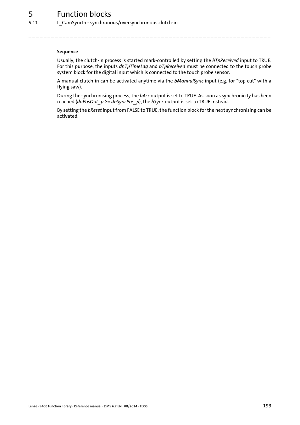 5function blocks | Lenze E94A User Manual | Page 193 / 682