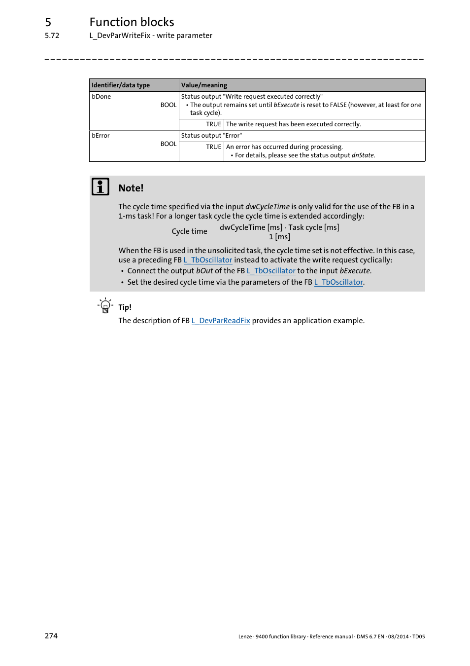 5function blocks | Lenze E94A User Manual | Page 274 / 682