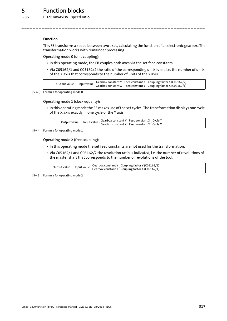 5function blocks | Lenze E94A User Manual | Page 317 / 682
