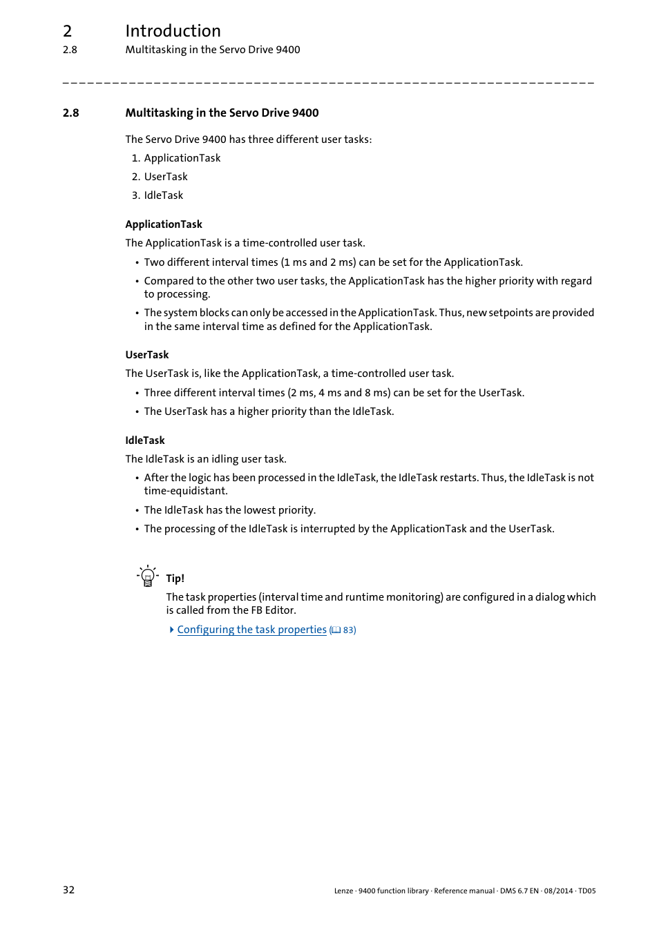 8 multitasking in the servo drive 9400, Multitasking in the servo drive 9400, Pter | 2introduction | Lenze E94A User Manual | Page 32 / 682