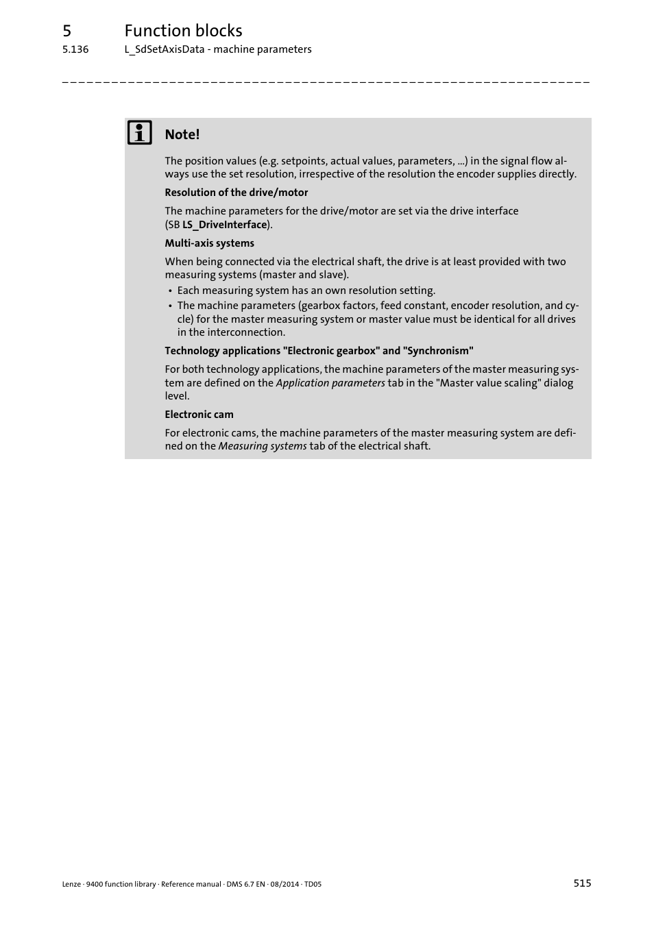 5function blocks | Lenze E94A User Manual | Page 515 / 682