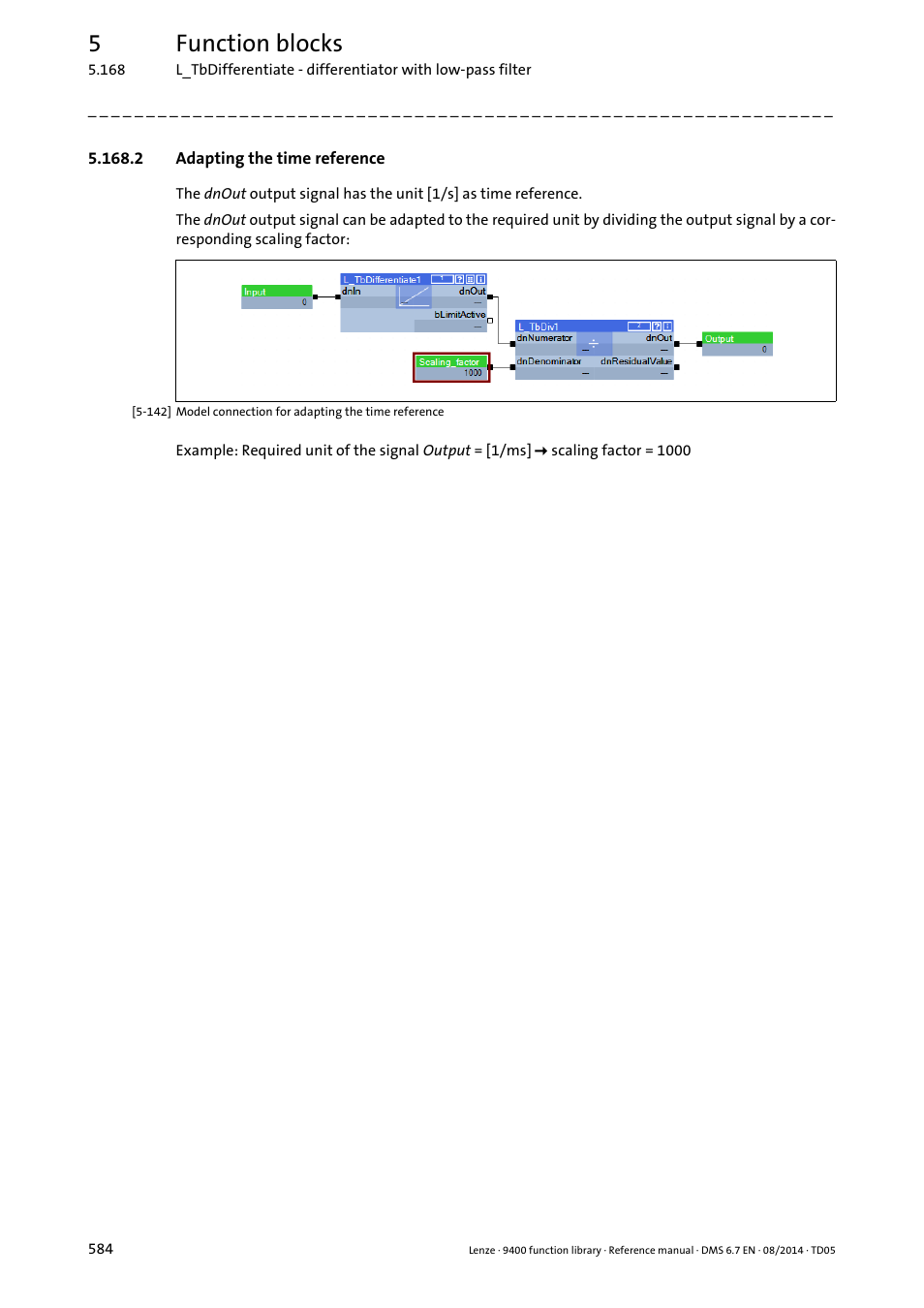 2 adapting the time reference, Adapting the time reference, 5function blocks | Lenze E94A User Manual | Page 584 / 682