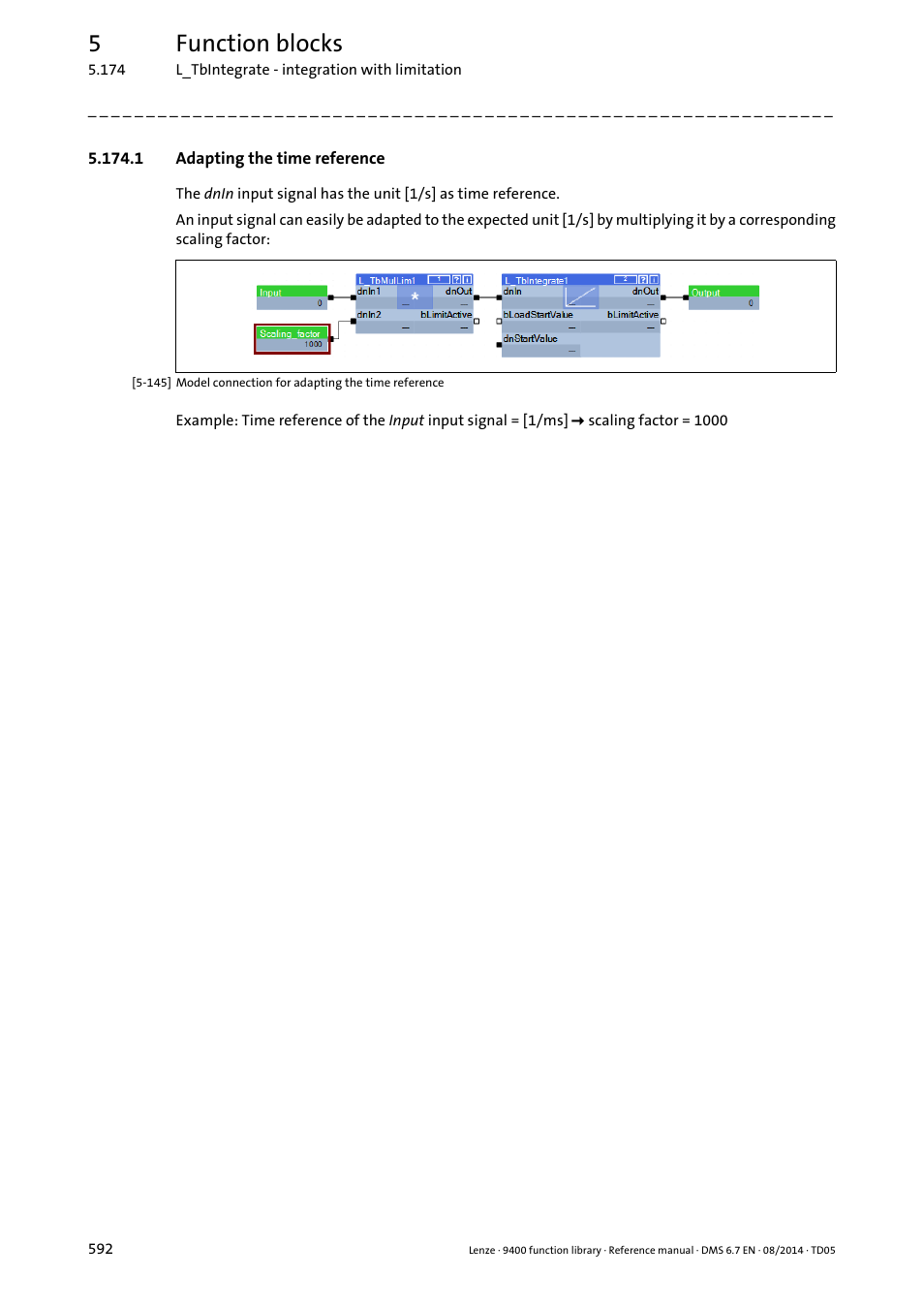 1 adapting the time reference, Adapting the time reference, 5function blocks | Lenze E94A User Manual | Page 592 / 682