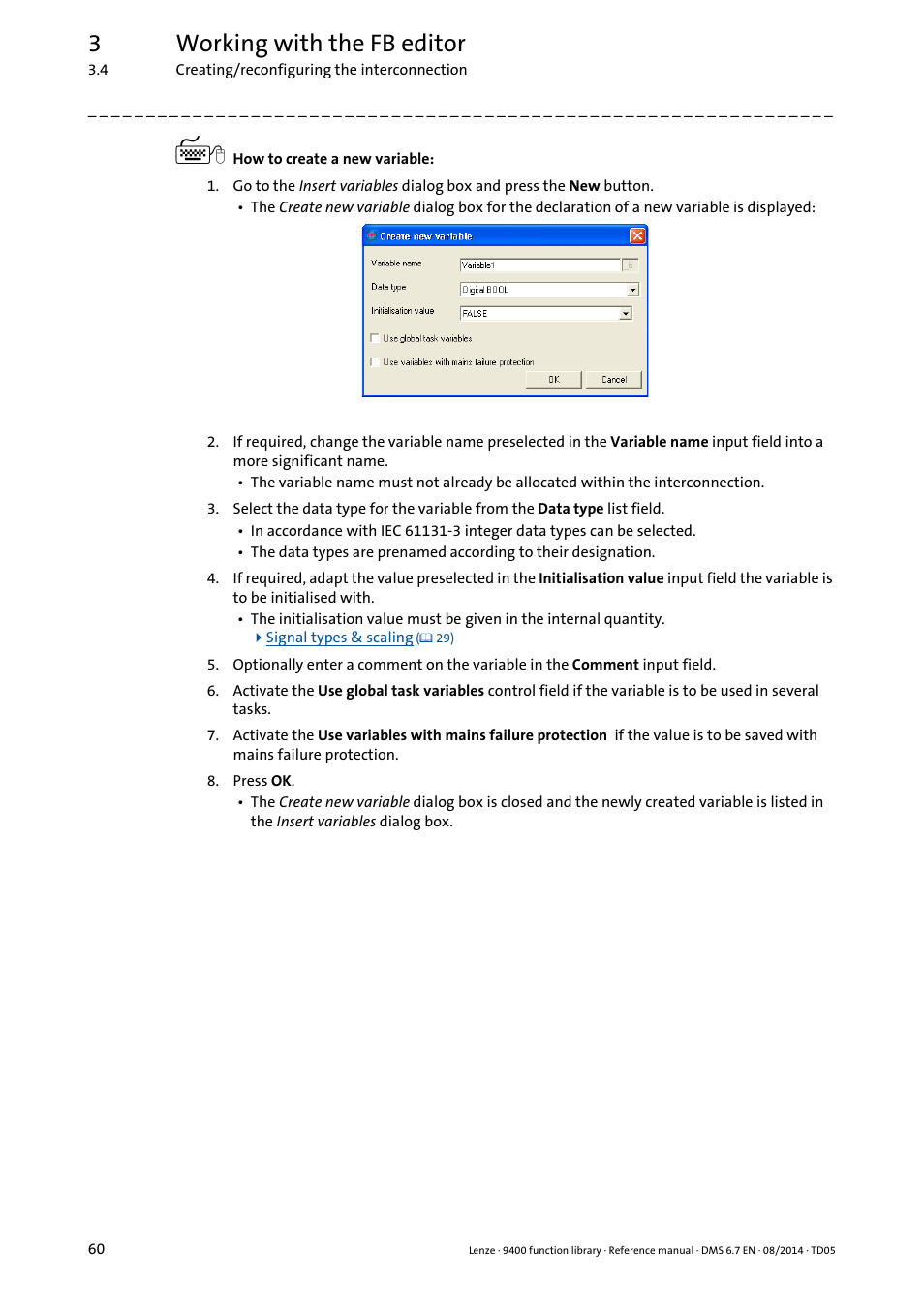 3working with the fb editor | Lenze E94A User Manual | Page 60 / 682