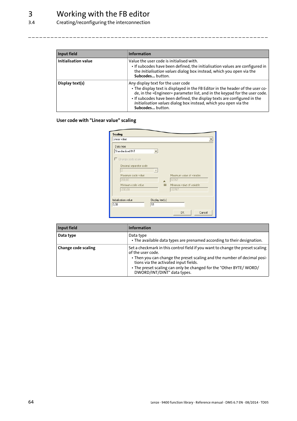 3working with the fb editor | Lenze E94A User Manual | Page 64 / 682