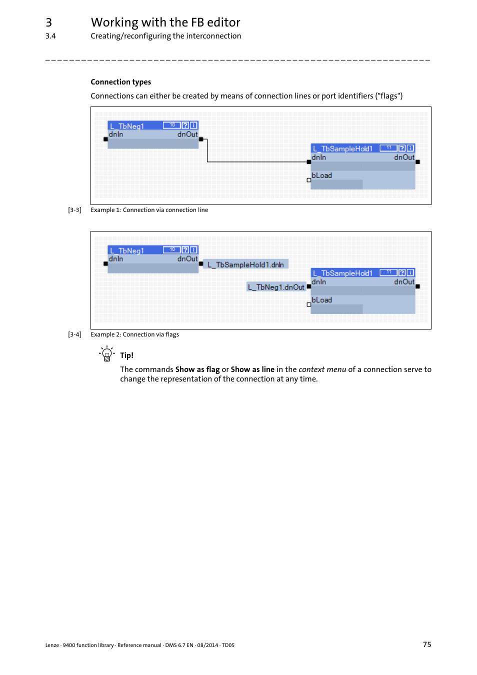 3working with the fb editor | Lenze E94A User Manual | Page 75 / 682