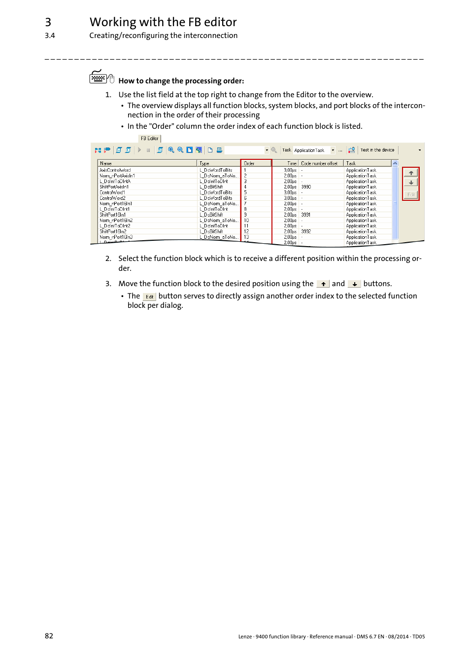 3working with the fb editor | Lenze E94A User Manual | Page 82 / 682