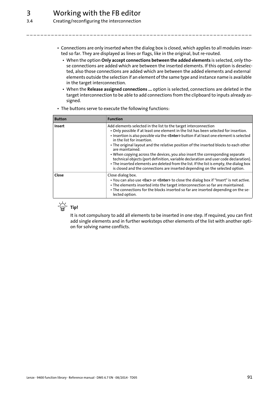 3working with the fb editor | Lenze E94A User Manual | Page 91 / 682