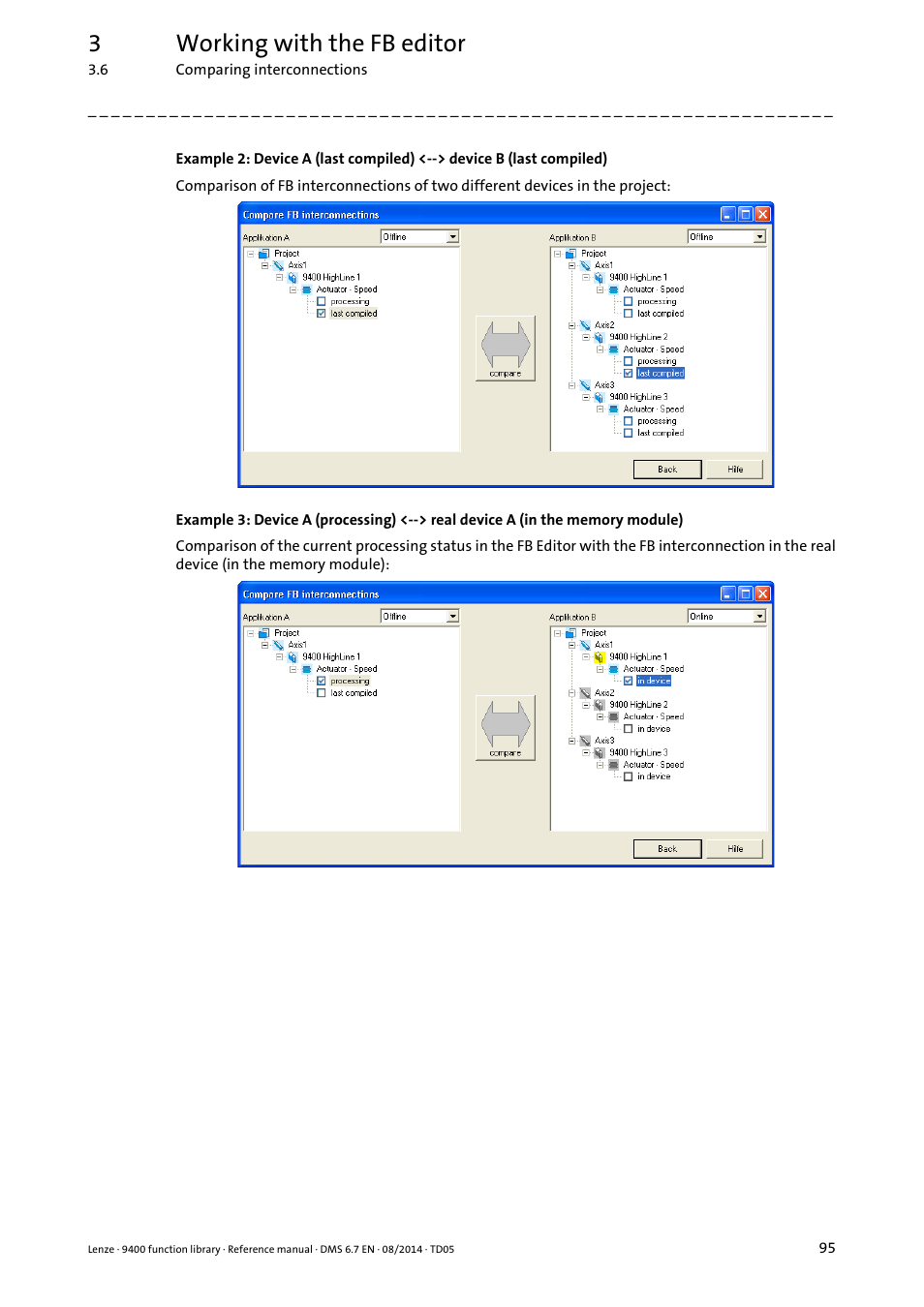 3working with the fb editor | Lenze E94A User Manual | Page 95 / 682