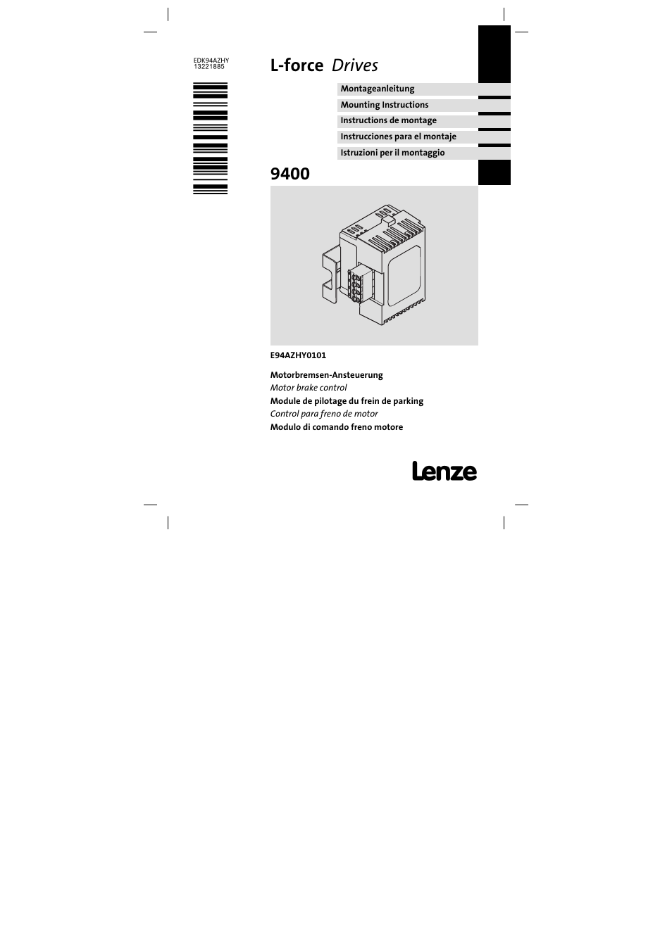 Lenze E94AZHY0101 User Manual | 114 pages