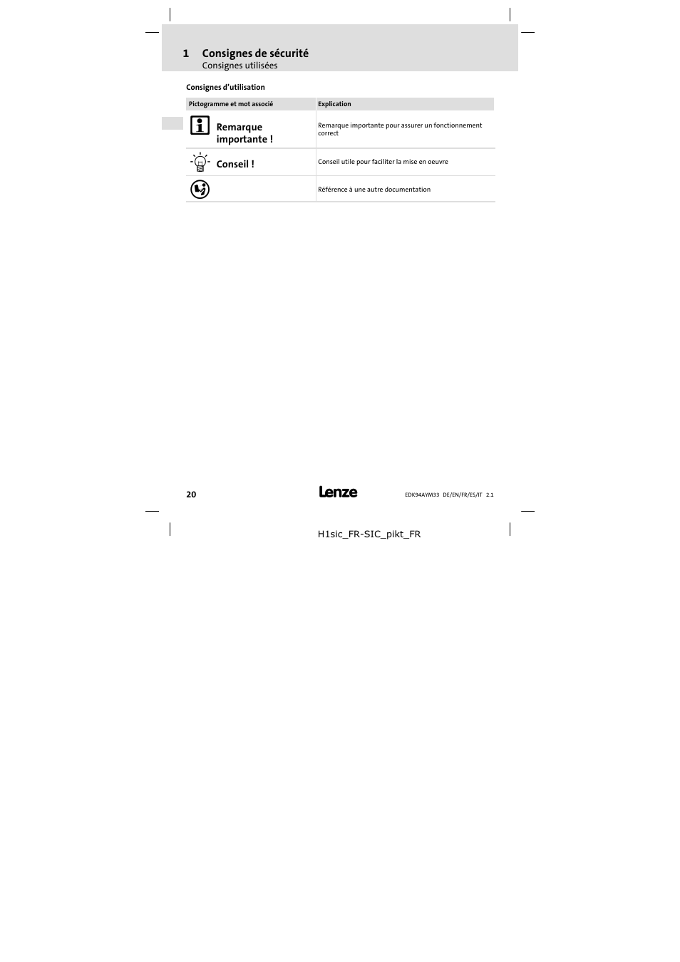 Lenze E94AYM33 User Manual | Page 20 / 34