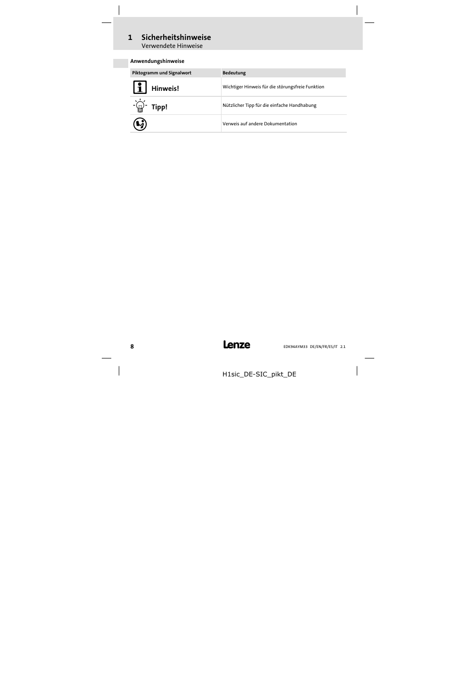 Lenze E94AYM33 User Manual | Page 8 / 34