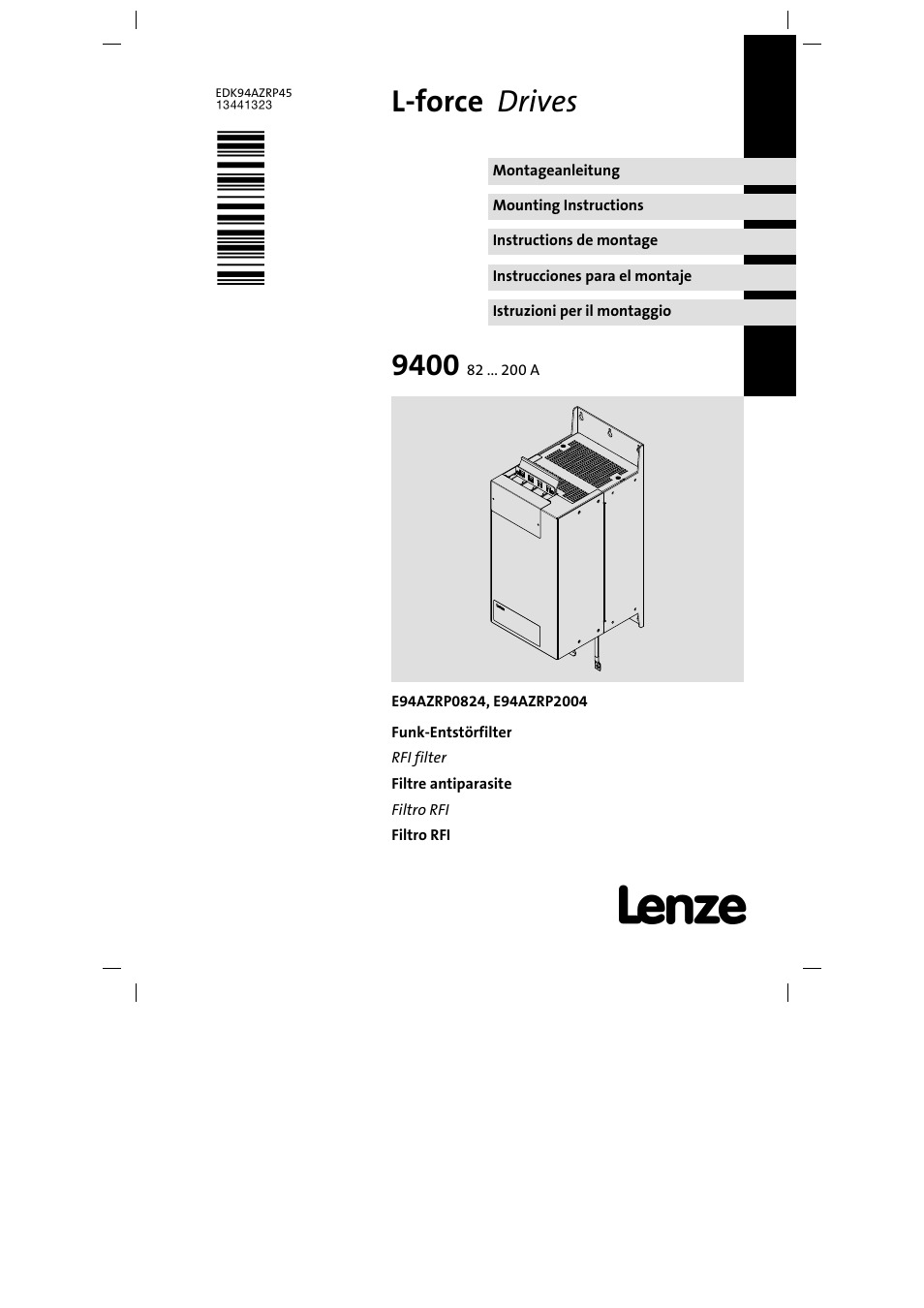 Lenze E94AZRP0824 User Manual | 148 pages
