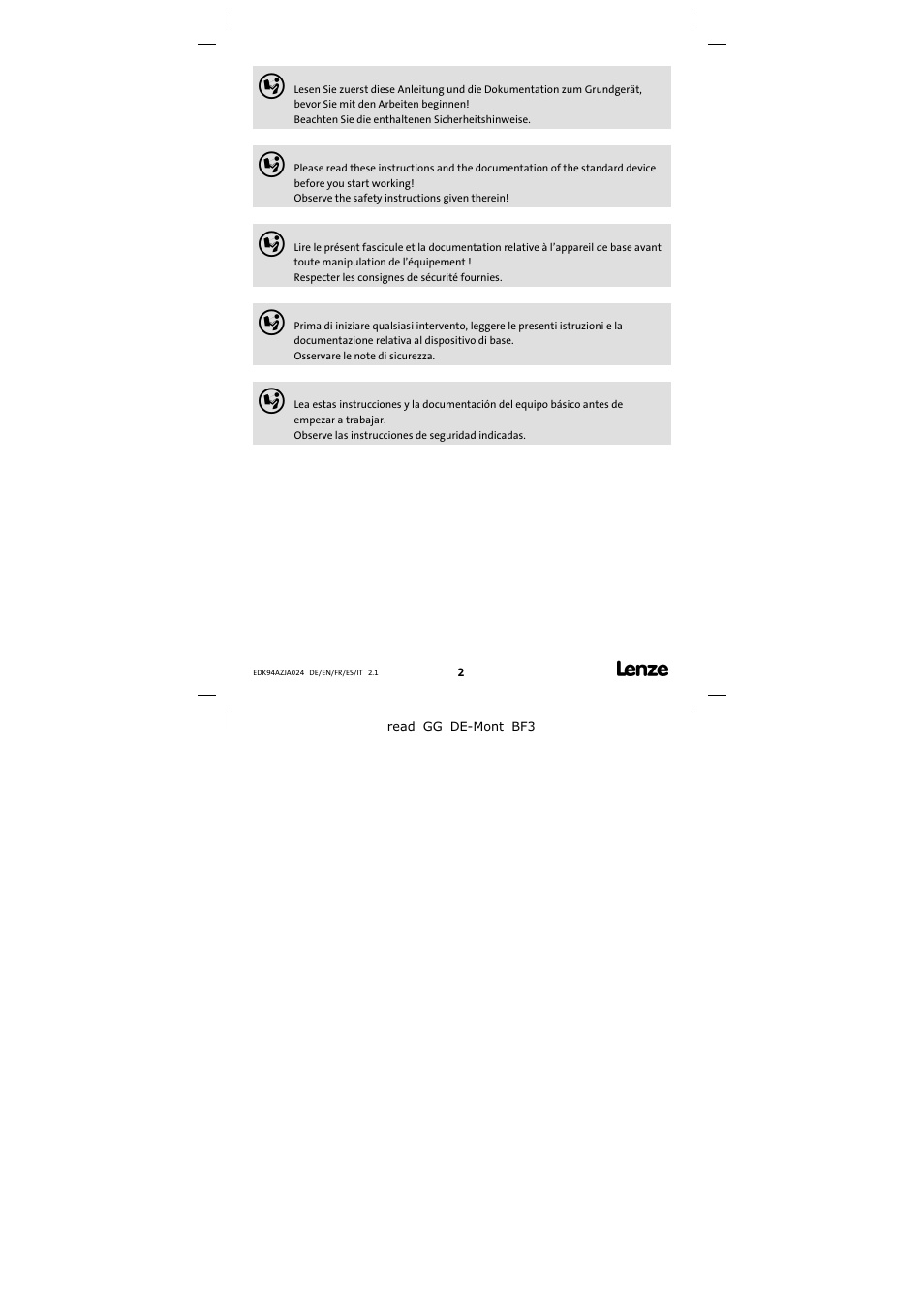 Lenze E94AZJA024 User Manual | Page 2 / 8