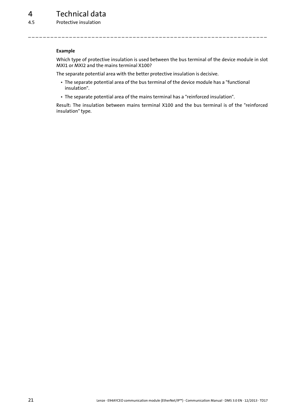 4technical data | Lenze E94AYCEO User Manual | Page 21 / 149