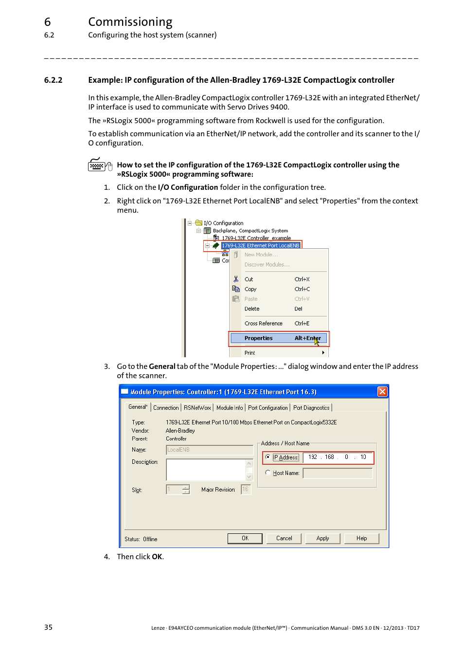 6commissioning | Lenze E94AYCEO User Manual | Page 35 / 149