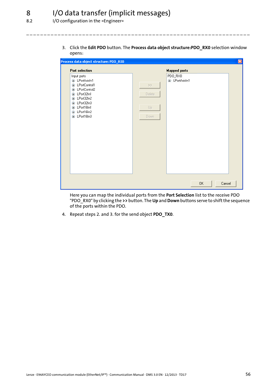 8i/o data transfer (implicit messages) | Lenze E94AYCEO User Manual | Page 56 / 149