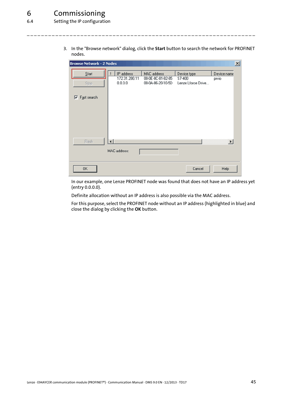 6commissioning | Lenze E94AYCER User Manual | Page 45 / 119