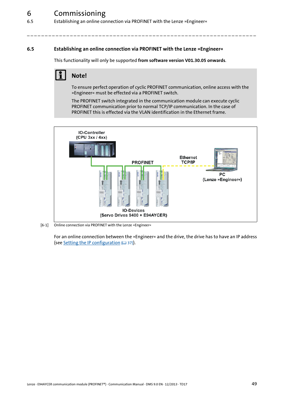 New chapter, Lenze »engineer, 6commissioning | Lenze E94AYCER User Manual | Page 49 / 119