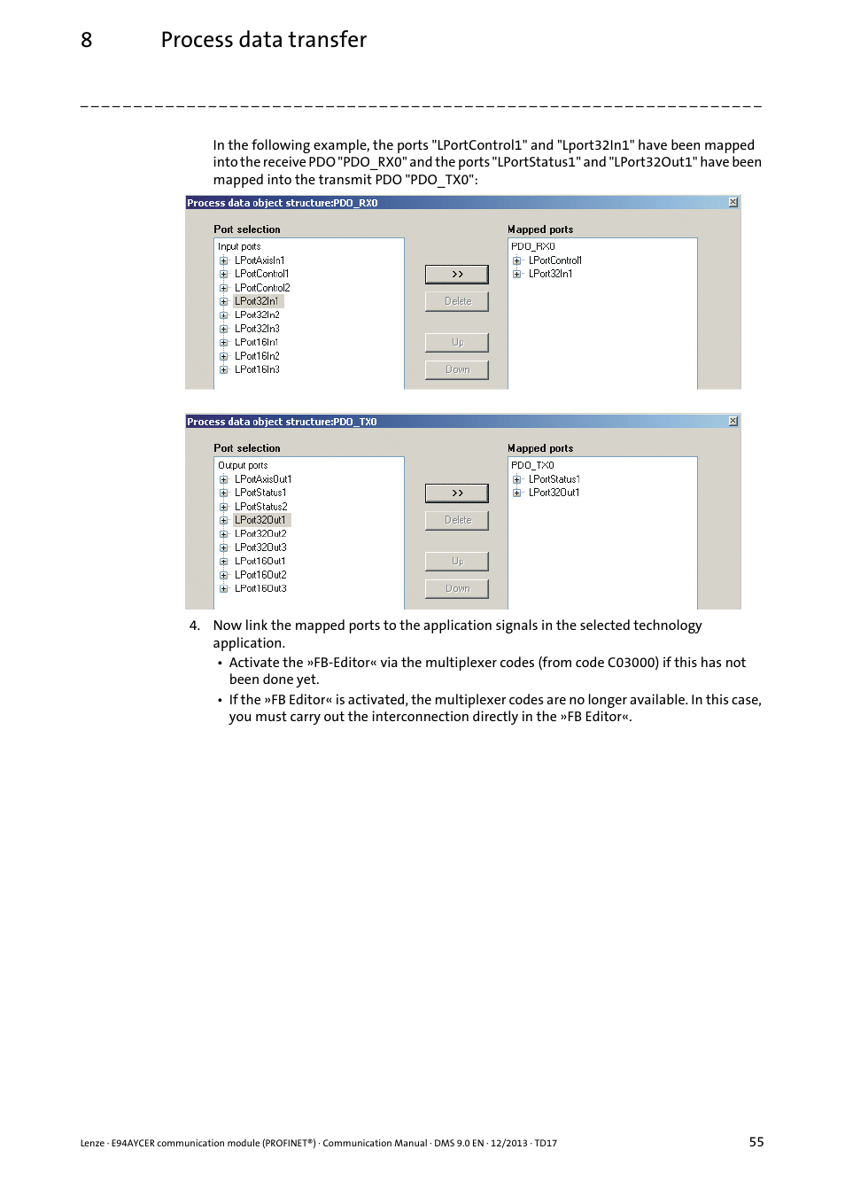 8process data transfer | Lenze E94AYCER User Manual | Page 55 / 119