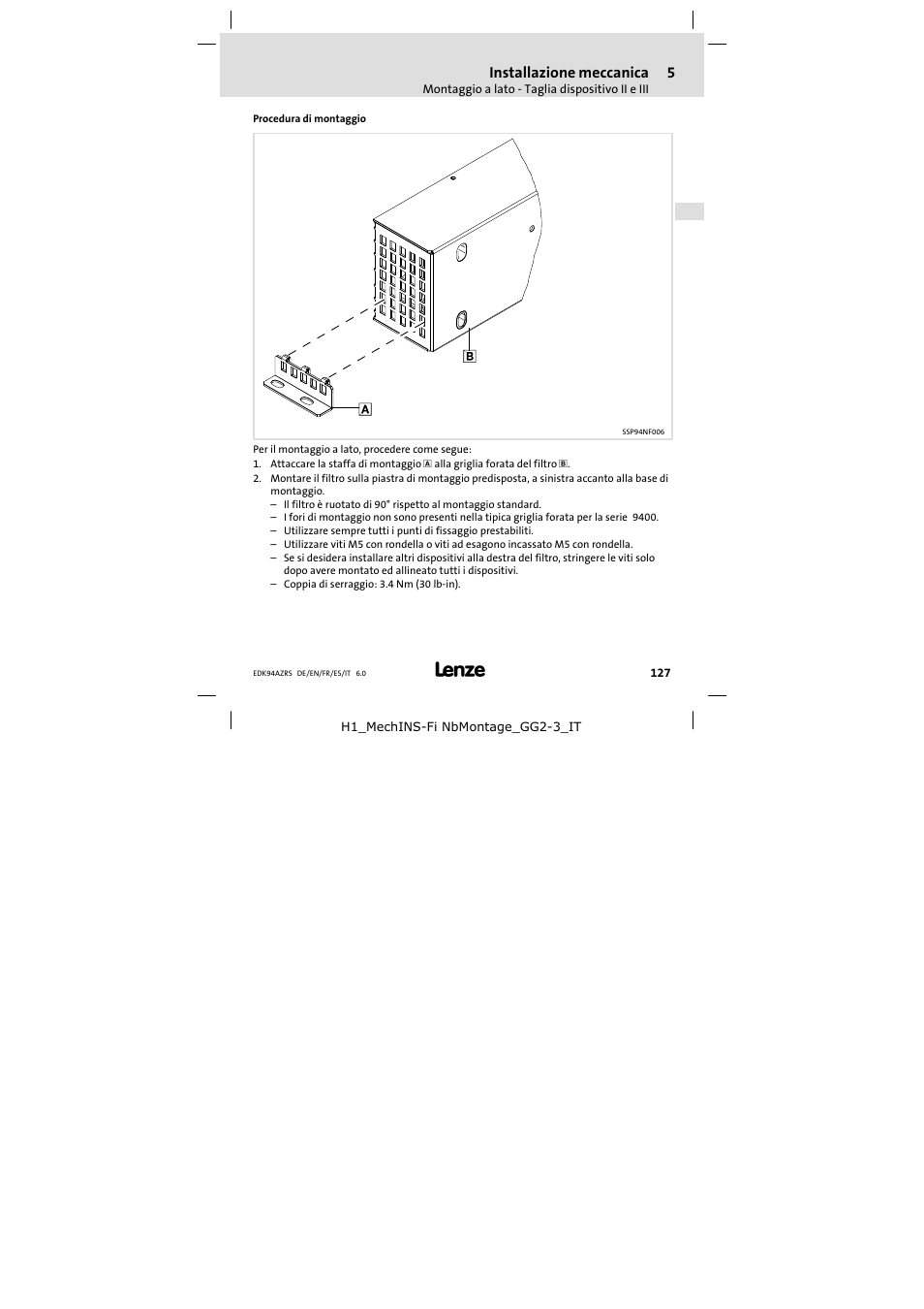 Lenze E94AZRS0294 User Manual | Page 127 / 132