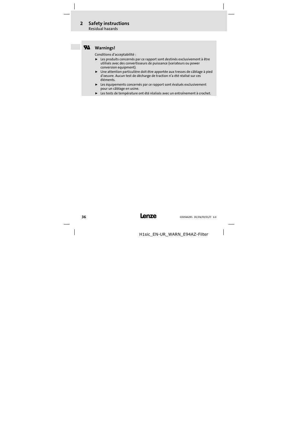 Lenze E94AZRS0294 User Manual | Page 36 / 132