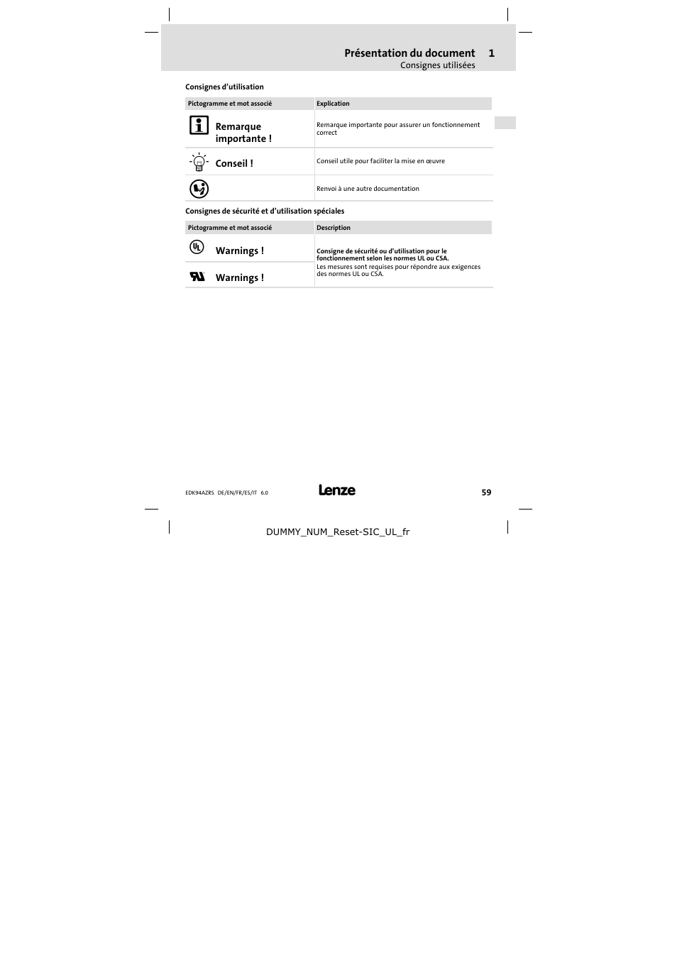 Lenze E94AZRS0294 User Manual | Page 59 / 132