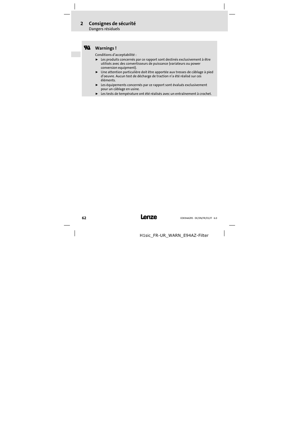 Lenze E94AZRS0294 User Manual | Page 62 / 132