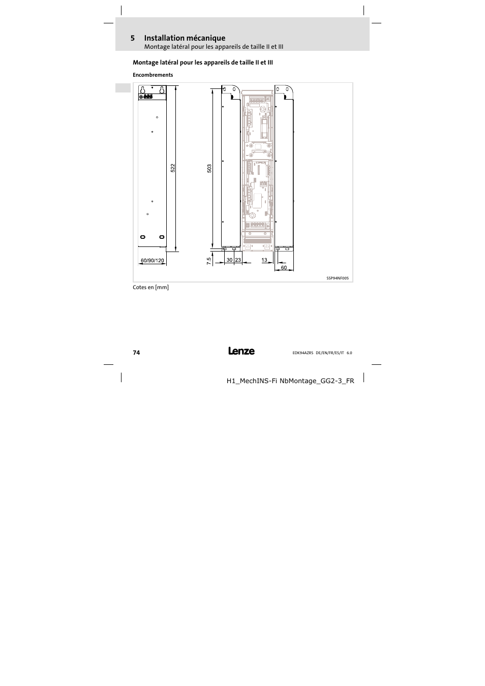 Lenze E94AZRS0294 User Manual | Page 74 / 132