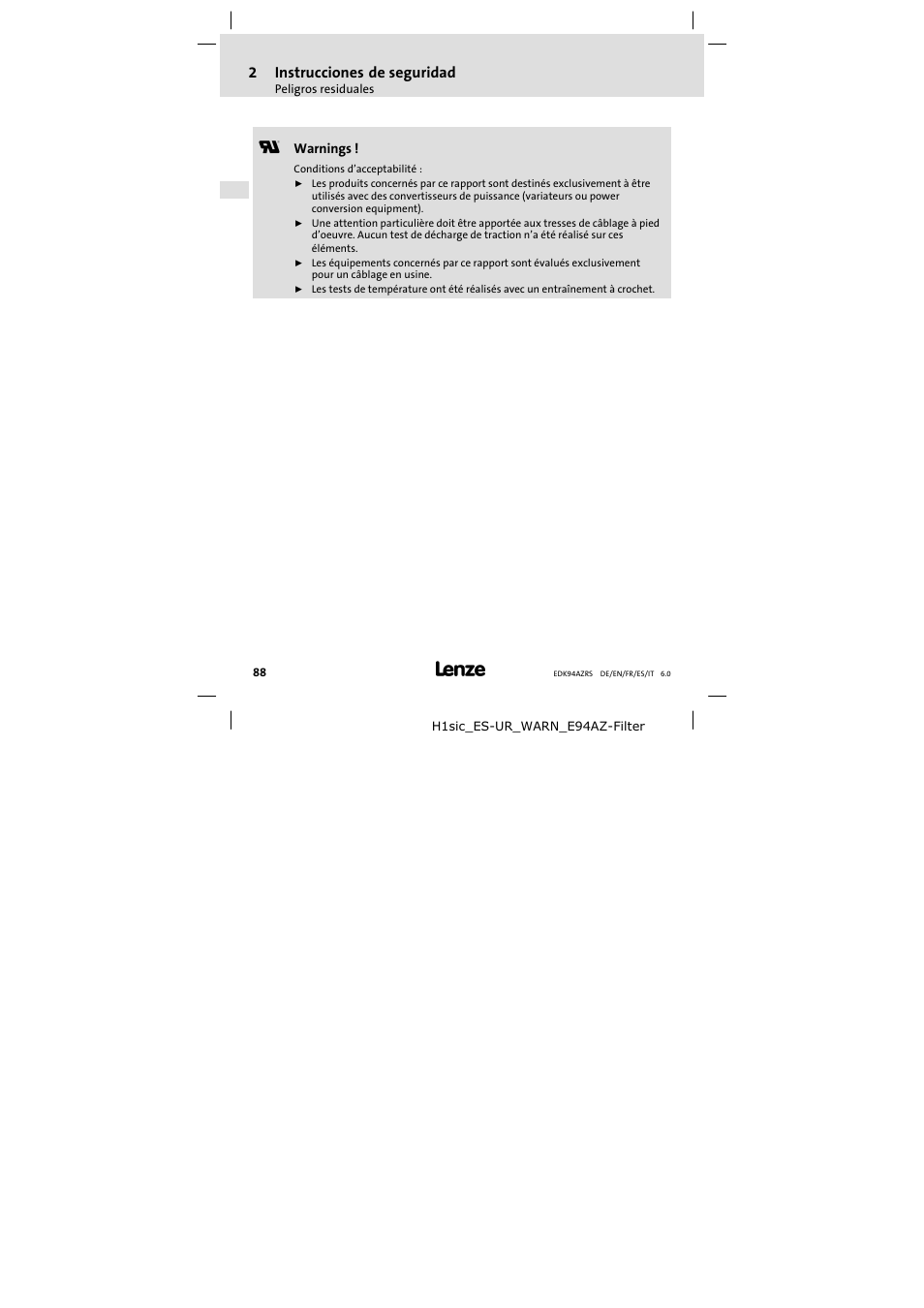 Lenze E94AZRS0294 User Manual | Page 88 / 132