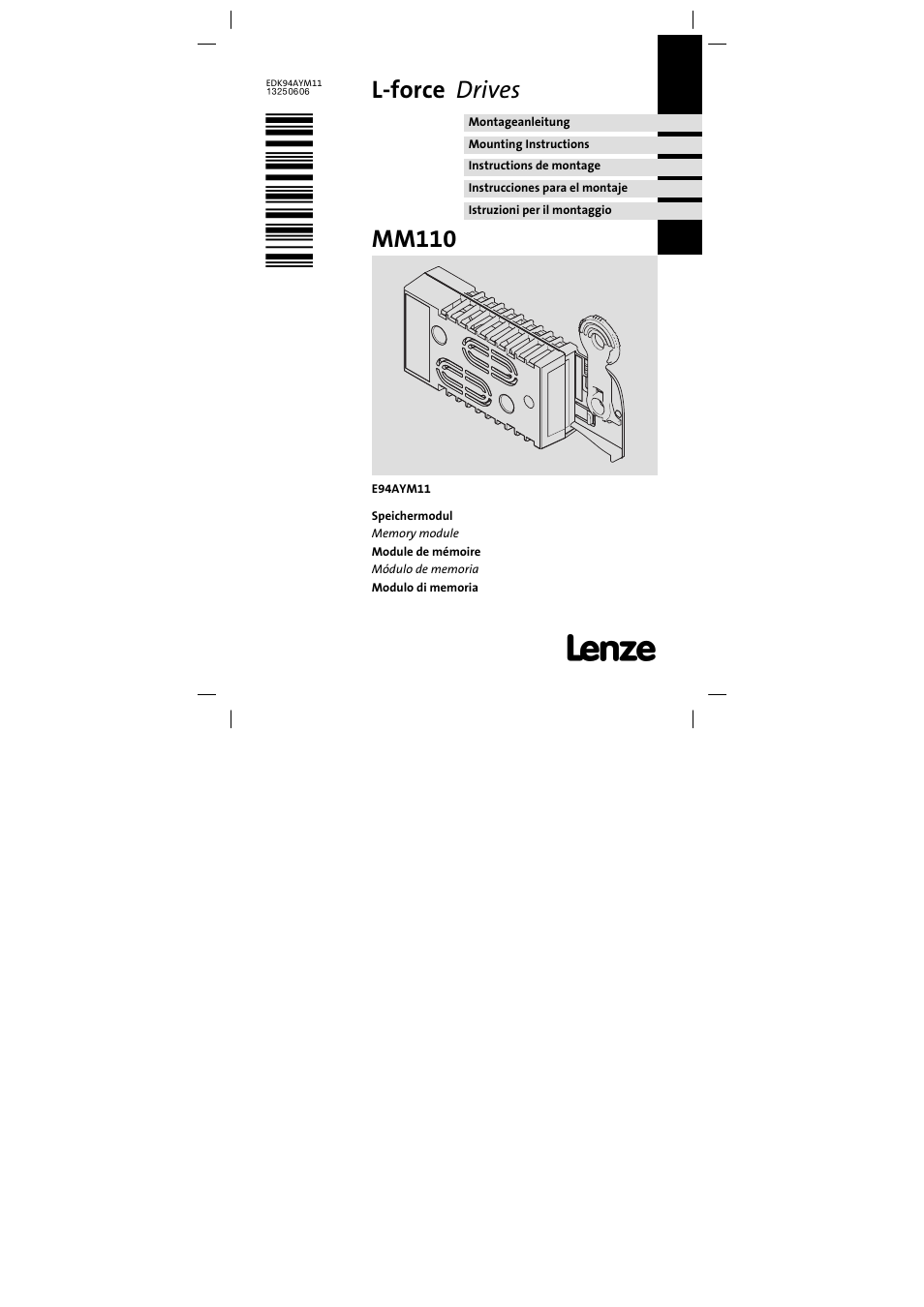 Lenze E94AYM11 User Manual | 34 pages