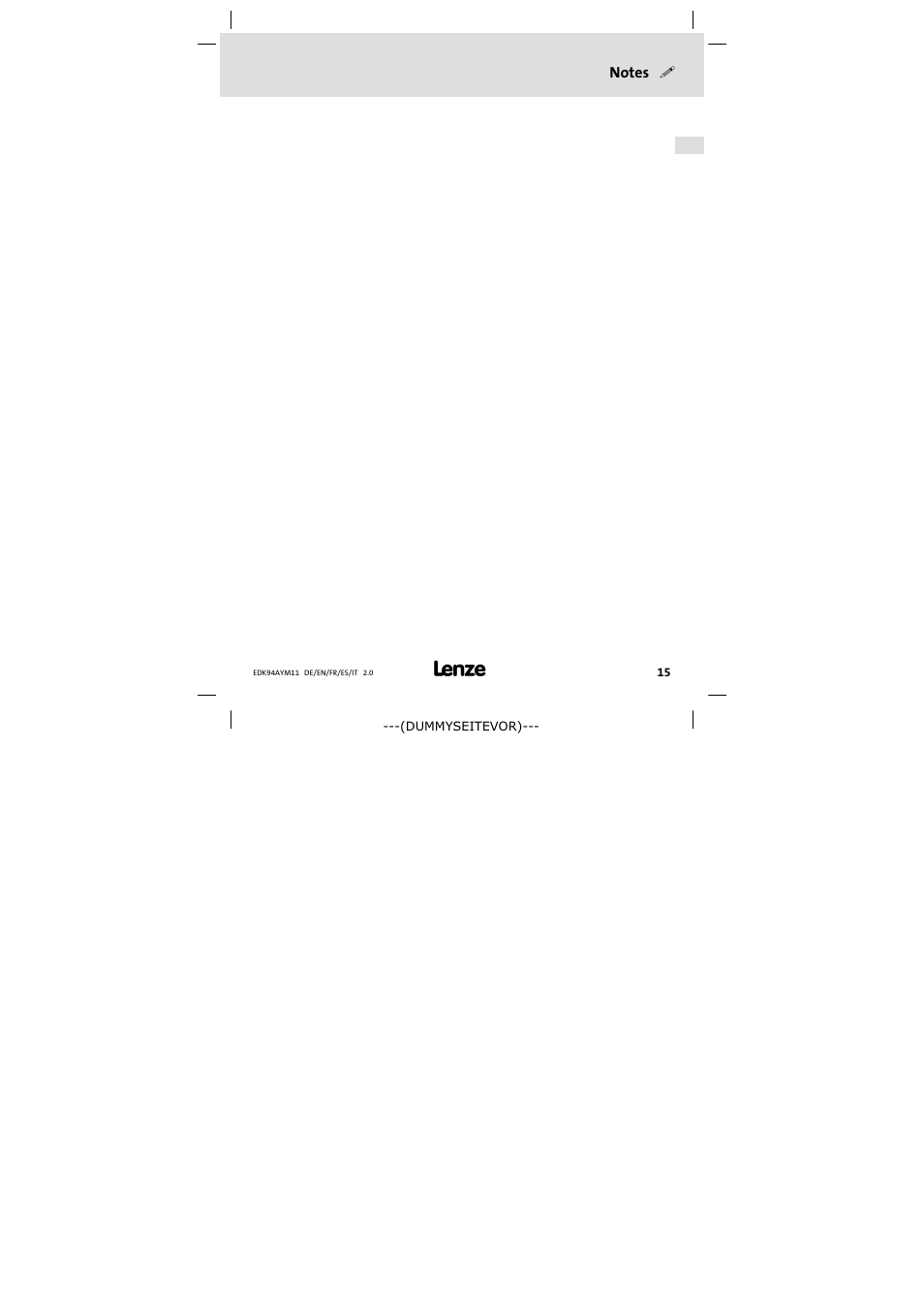 Lenze E94AYM11 User Manual | Page 15 / 34