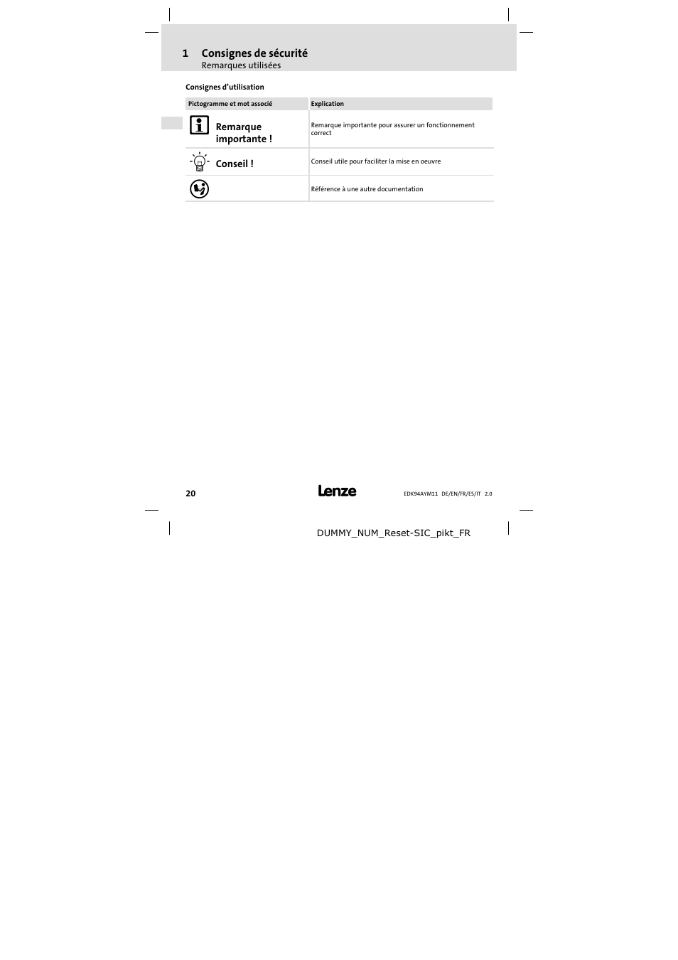 Lenze E94AYM11 User Manual | Page 20 / 34