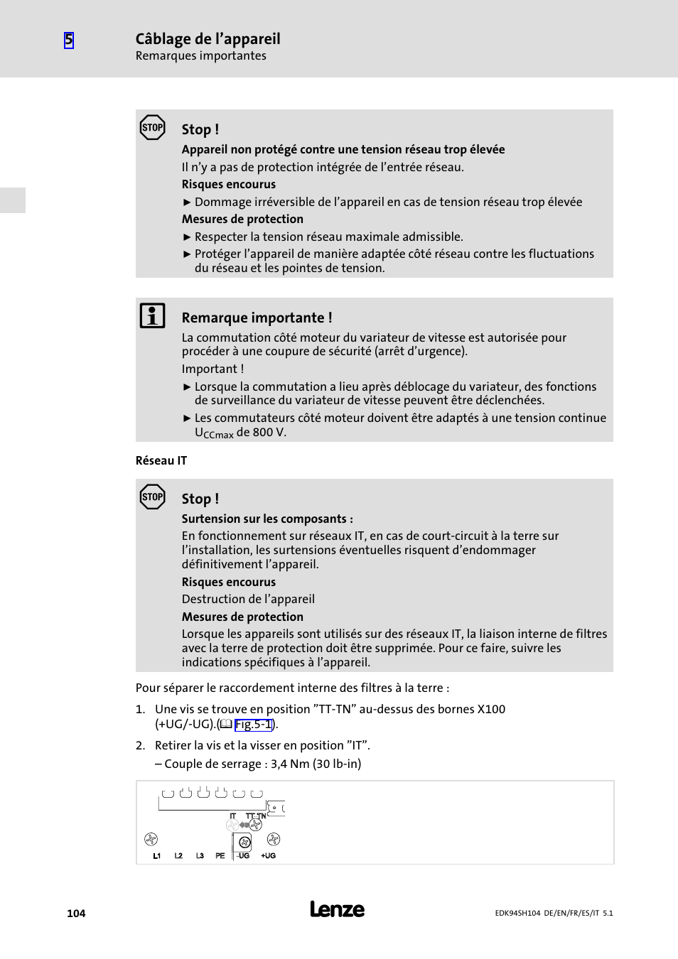 Lenze E94ASHE Axis Single Drive 32-104A User Manual | Page 104 / 216