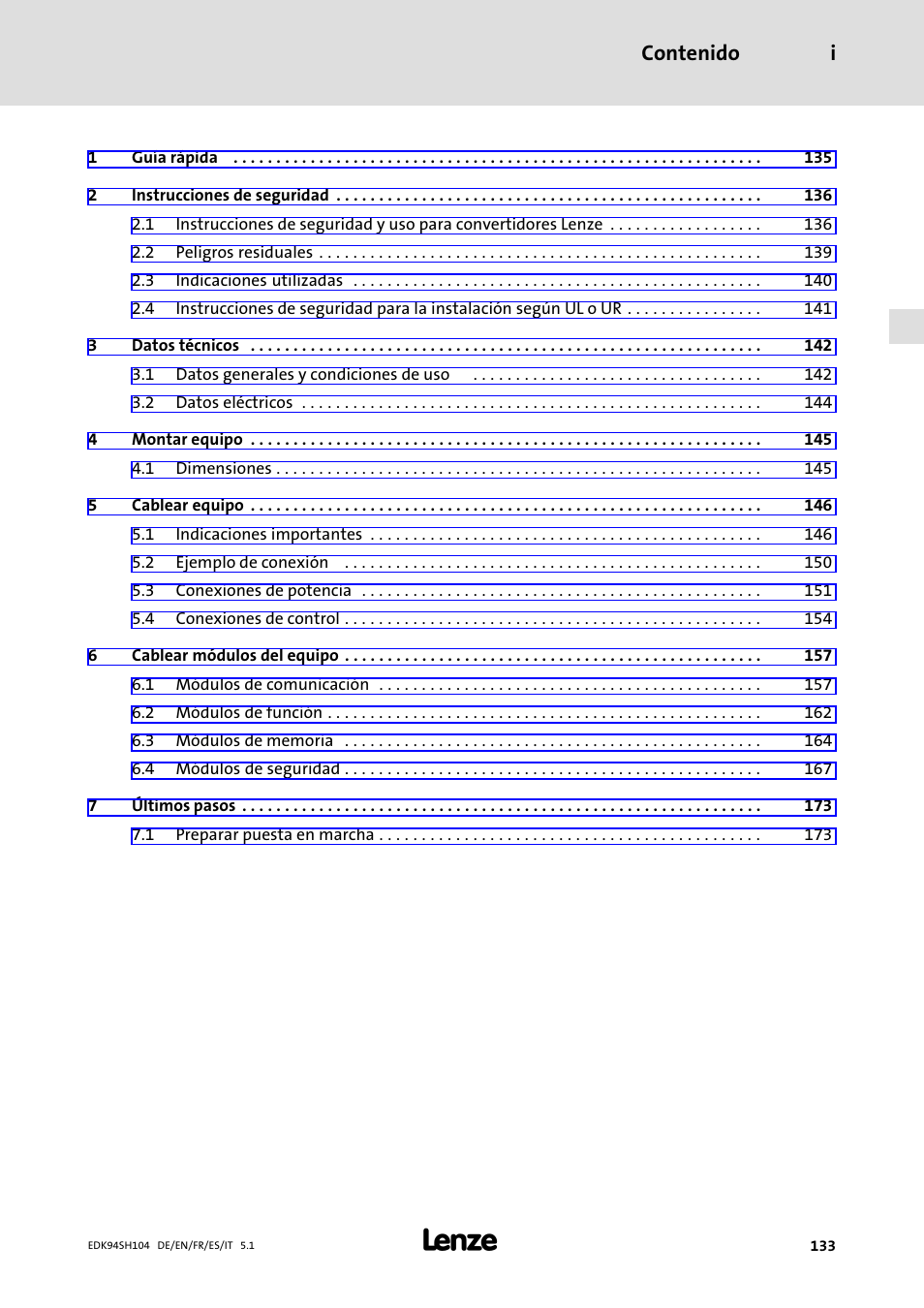 Lenze E94ASHE Axis Single Drive 32-104A User Manual | Page 133 / 216