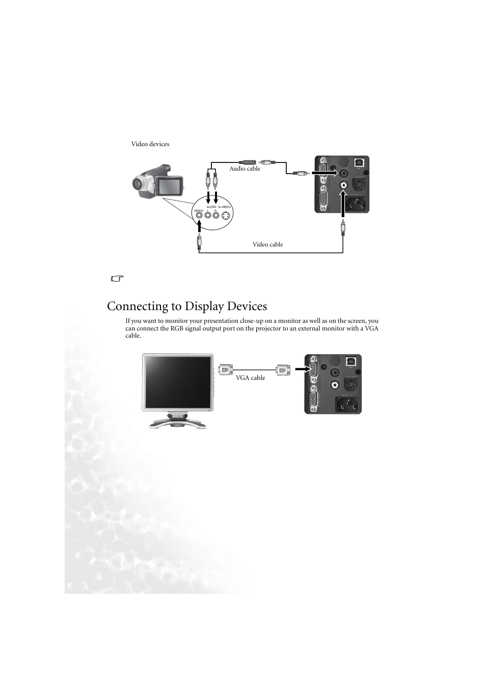 Connecting to display devices | BenQ PB6210 User Manual | Page 18 / 48