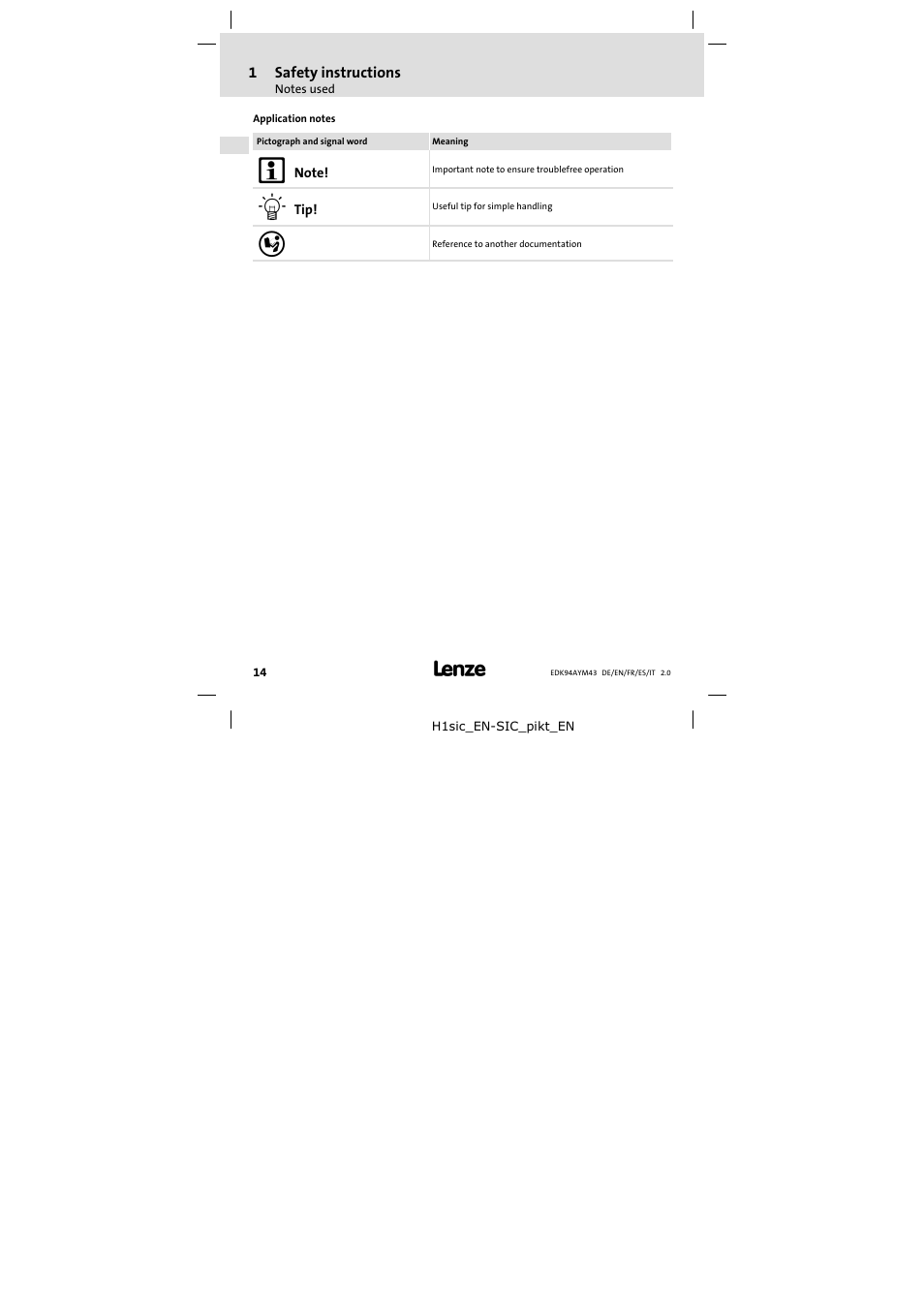 Lenze E94AYM43 User Manual | Page 14 / 34