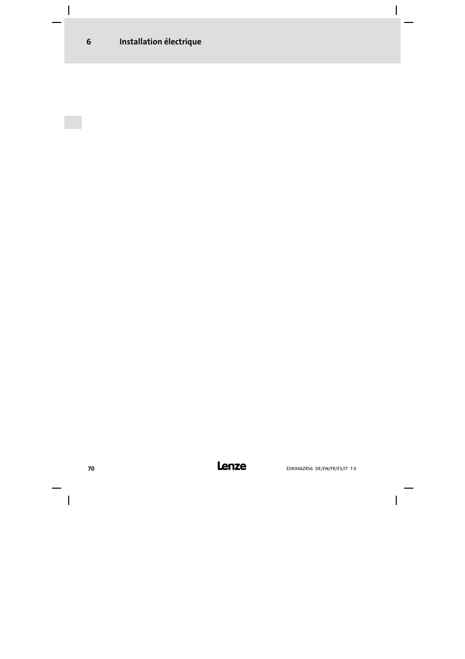 Lenze E94AZRS0954 User Manual | Page 70 / 116