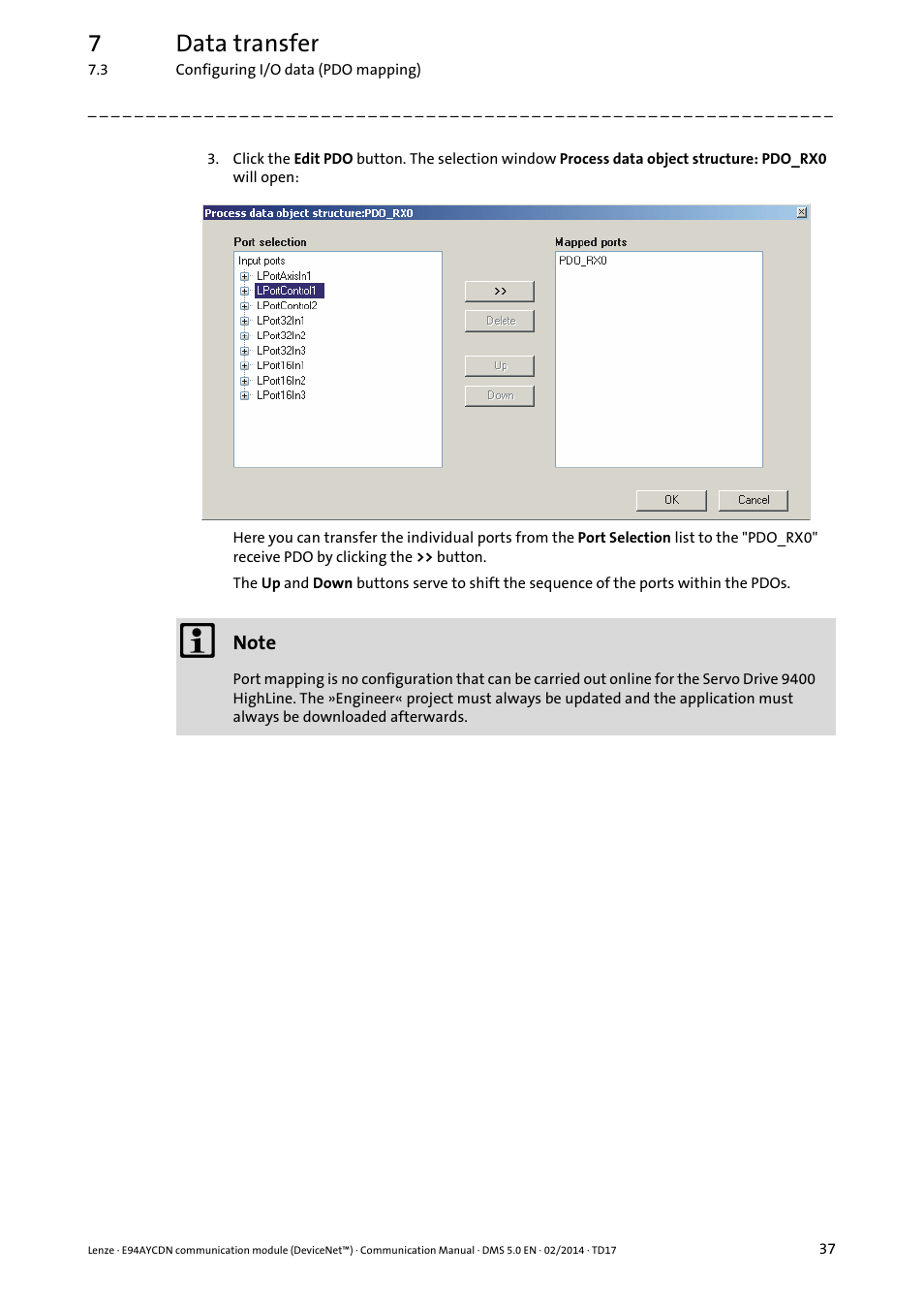 7data transfer | Lenze E94AYCDN User Manual | Page 37 / 89